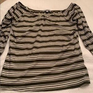 Charlotte Russe olive and cream striped